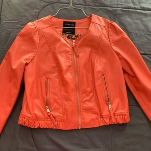 Coral leather jacket